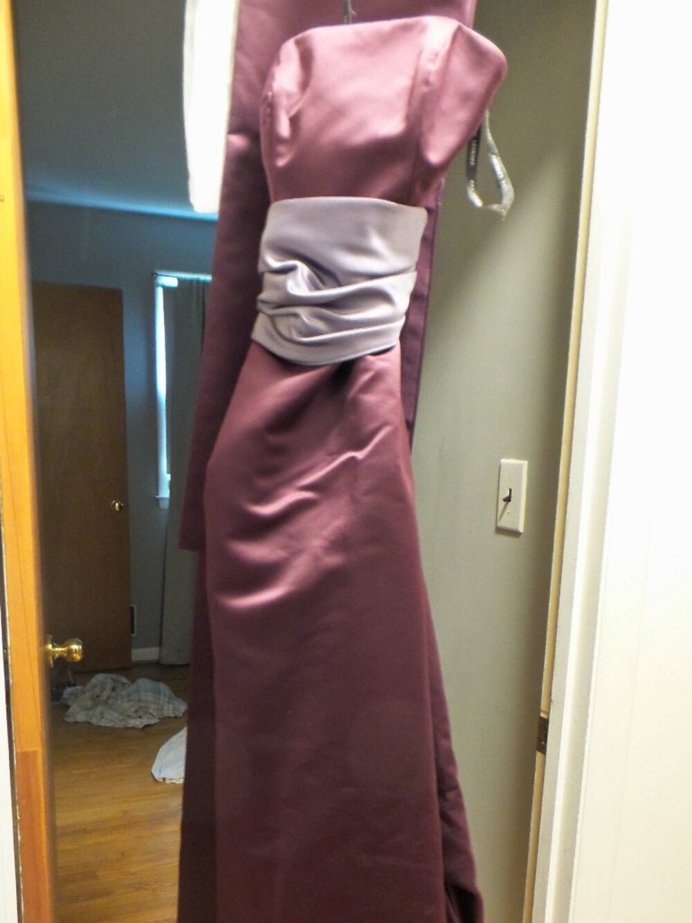 Full length strapless gown with wrap included